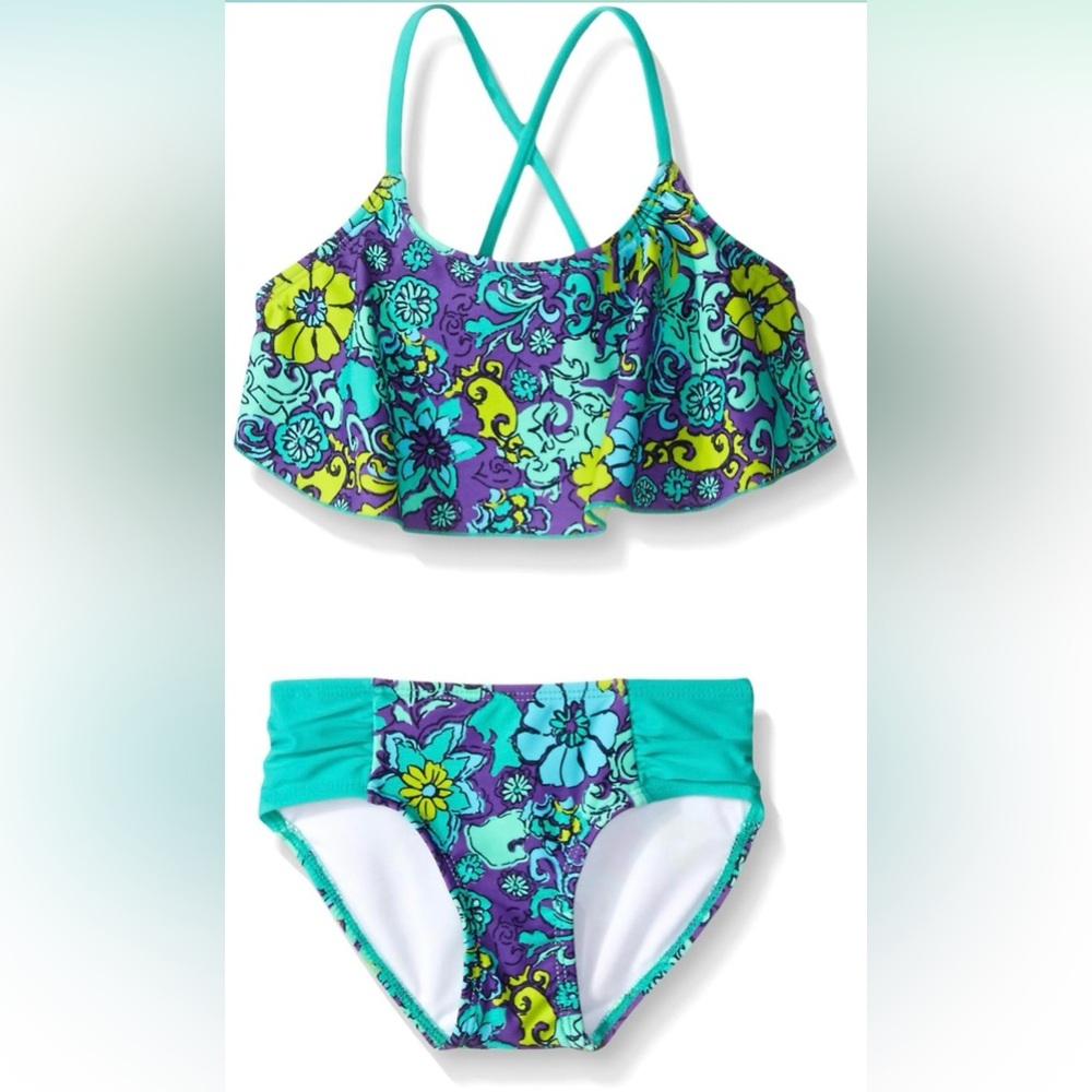 Girls’ Karlie Flounce Bikini Beach Sport 2-Piece Swimsuit